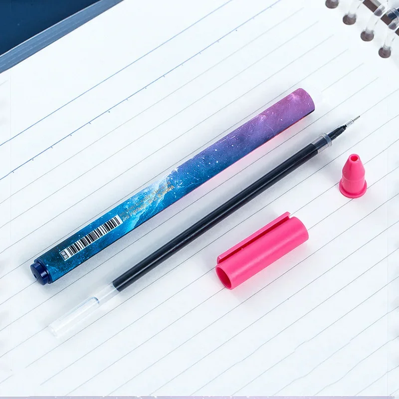 3 개/몫 별자리 젤 펜 참신 0.5mm 별이 빛나는 블랙 잉크 펜 선물 학생 편지지 학교 쓰기 용품