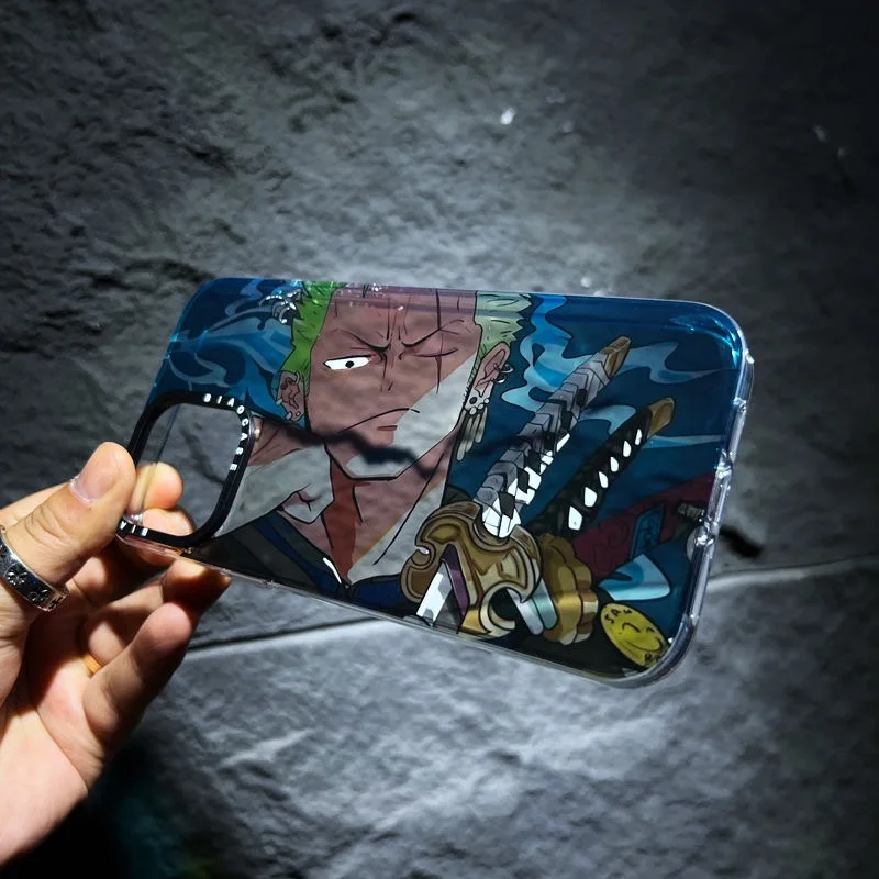 휴대폰 케이스, 레이저 그라디언트 색상, 나루토, 카메룬, 아이폰용, 아이폰 14, 13, 12 프로 맥스용, 후면 커버