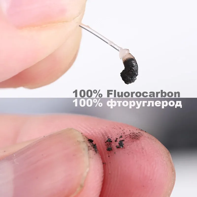 100M 100% 플루오로카본 낚싯줄, 퓨어 플루오로카본 플라이 낚시 리더 탄소 섬유 빠른 싱킹 잉어 낚시