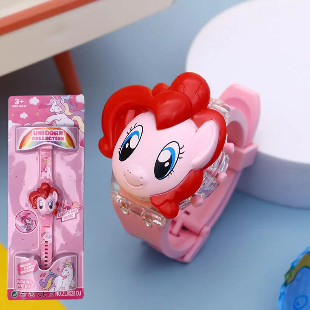 귀여운 산리오 헬로 키티 인형 어린이 장난감 시계, 애니메이션 피규어, 가벼운 음악, 발수 플립 커버, 3-12 세 생일 선물