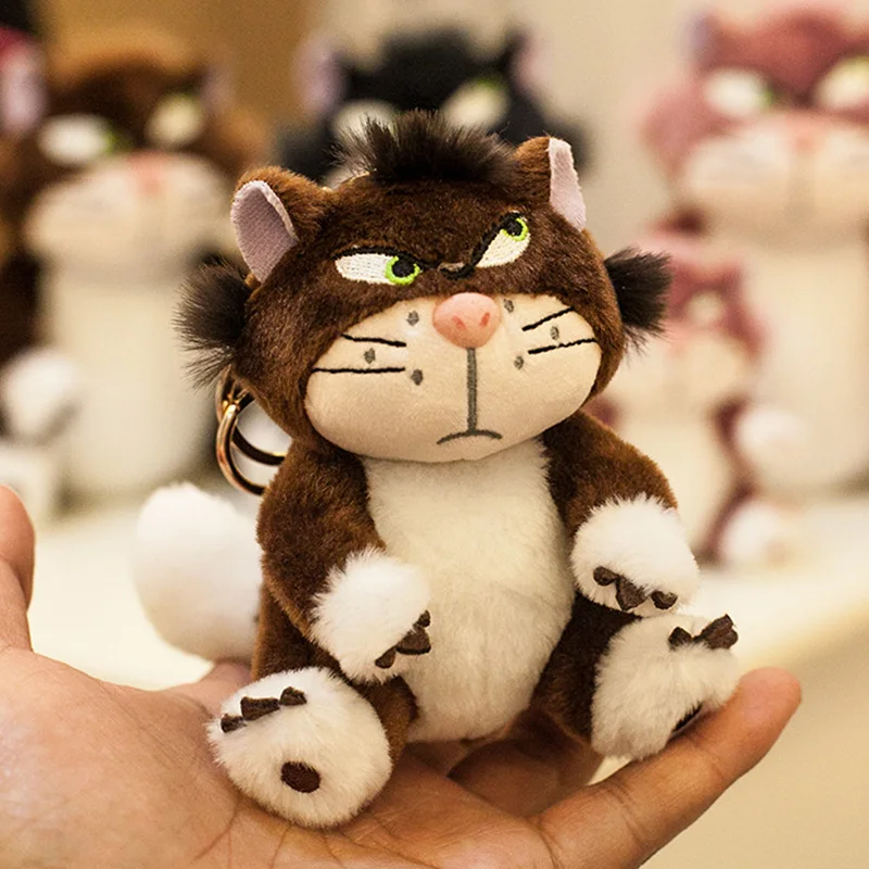 귀여운 디즈니 루시퍼 플러시 키체인 인형 가방 펜던트, 귀여운 봉제 인형 장난감 백팩 펜던트, 어린이 생일 선물, 12cm