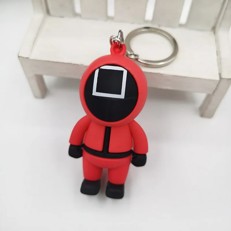 3D 오징어 게임 키체인, TV 쇼 피규어, 마스크 키체인, 매력 액세서리, 라운드 6 코스프레 키체인, 소년 소녀 장난감