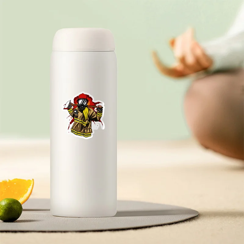 소방차 낙서 스티커 어린이 노트북 손 계정 연필 케이스 장식 방수 라벨 스티커, 50 개/세트