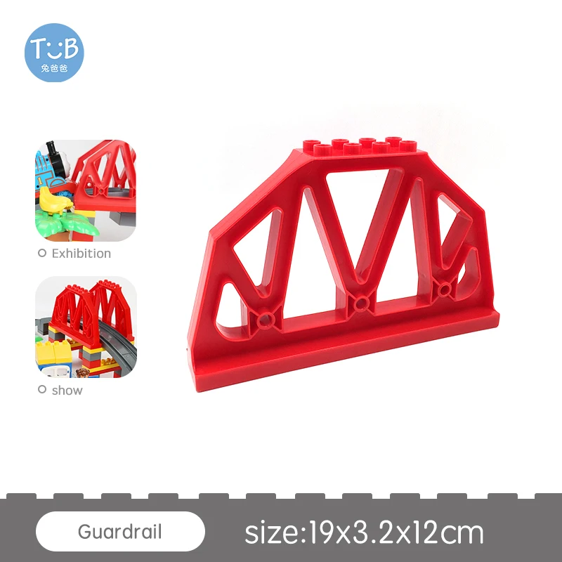 대형 블록 벽돌 기차 트랙 교통 정차 조명, 스트레이트 듀플로 블랙 액세서리, DIY 핫 토이, 어린이 아기 선물