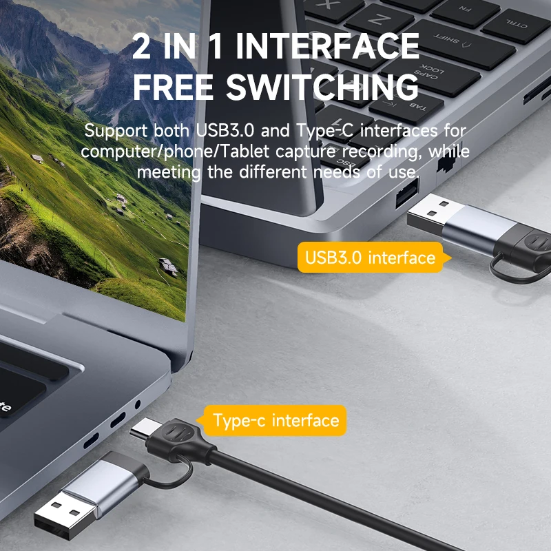 Hagibis USB 3.0 비디오 캡처 카드, HDMI 호환, USB C타입 게임 그래버 레코드, ms2130, 스위치 Xbox PS4/5 라이브 방송용