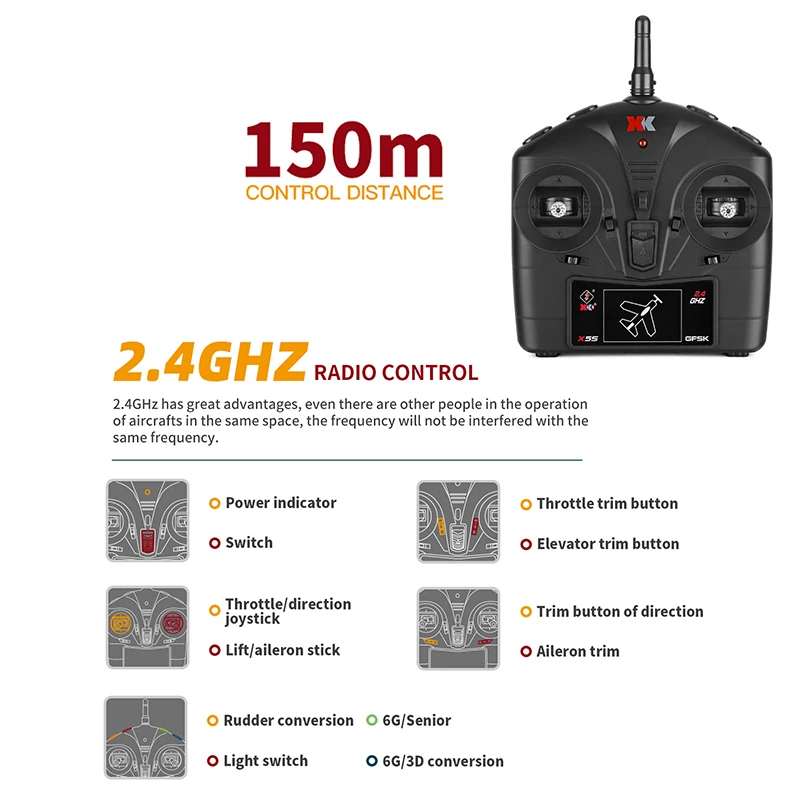 Wltoys XK A280 RC 비행기 P51 모델, 3D 6G, LED 2.4GHz GPS 리모컨 비행기, 대형 전투기 장난감, 남아용 선물, FPV 캐리어