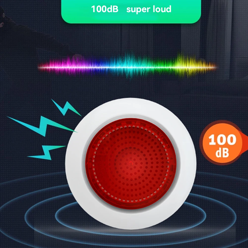 IAlarm 투야 지그비 3.0 사이렌 알람, 스마트 홈 보안 알람, 사운드 플래시 플러그 재생, 무선 사이렌 경적 연결 경보 시스템