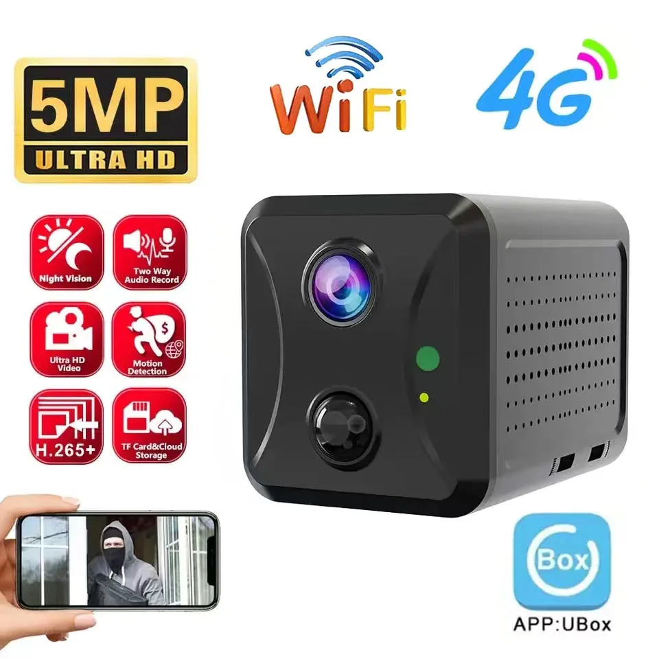 Ubox CCTV 카메라, 5MP 4G SIM 카드 및 와이파이 홈 감시 카메라, 인터콤 PIR 적외선 감지 미니 아기 보안 IP 카메라 title=Ubox CCTV 카메라, 5MP 4G SIM 카드 및 와이파이 홈 감시 카메라, 인터콤 PIR 적외선 감지 미니 아기 보안 IP 카메라 