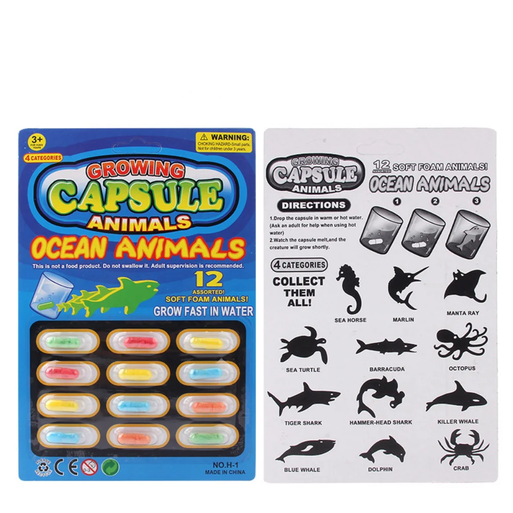 어린이 만화 동물 재미있는 장난감, 물 속에서 더 커짐, 마술 장난감, 부드러운 캡슐, 목욕, 부모-자녀 상호 작용, 물 놀이