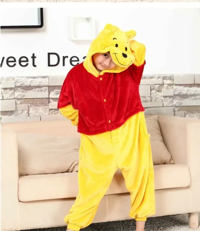 디즈니 릴로 & 스티치 소년 소녀 원피스 잠옷 세트, 애니메이션 인형 스티치 겨울 동물 잠옷, 만화 코스프레 코스튬