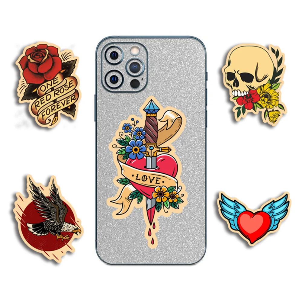 레트로 올드 스쿨 타투 스타일 만화 스티커, DIY 스노우보드 노트북 수하물, 만화 그래피티 데칼 스티커, 10 개, 30 개, 50 개, 100 개