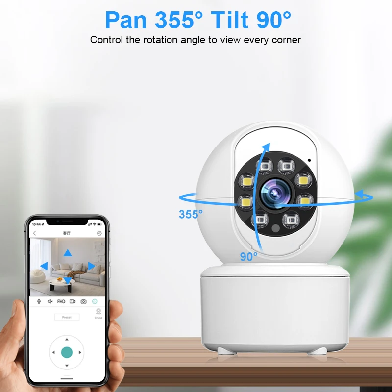 스마트 HD 3MP 클라우드 무선 IP 카메라, 지능형 자동 추적, 인간 가정 보안 감시, CCTV 네트워크 와이파이 카메라