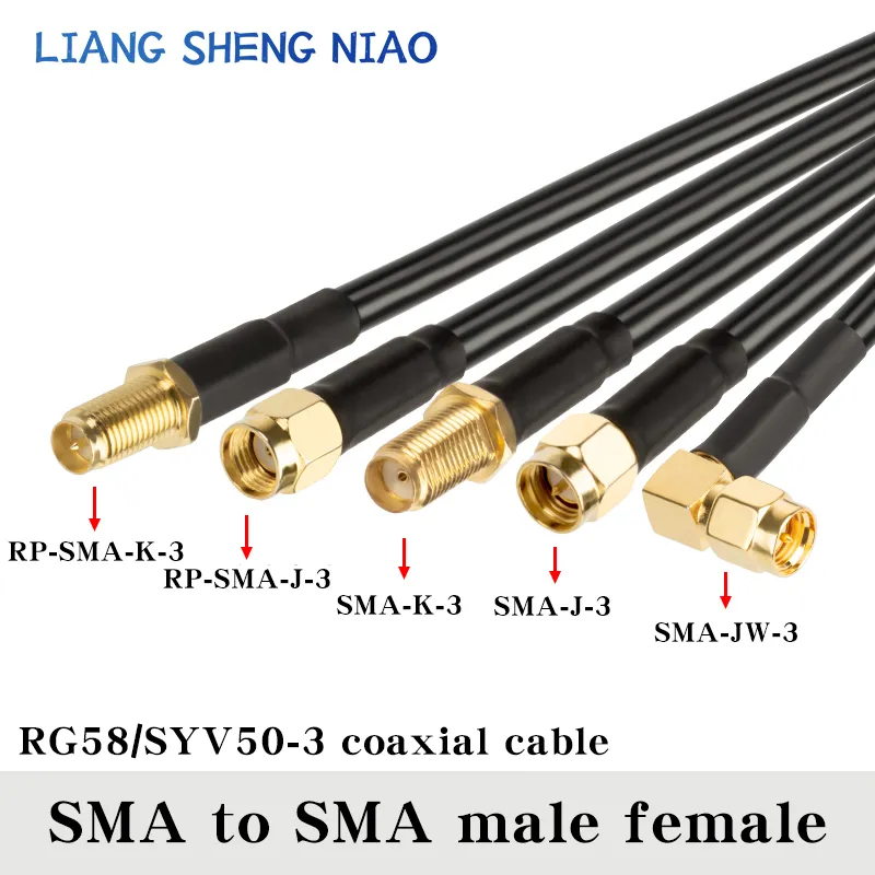 SMA 수-SMA 수-암 커넥터 동축 케이블, 피그테일 동축 케이블, SMA-SMA 벤딩 수 케이블 라인, RG58, 0.3m-50m title=SMA 수-SMA 수-암 커넥터 동축 케이블, 피그테일 동축 케이블, SMA-SMA 벤딩 수 케이블 라인, RG58, 0.3m-50m 