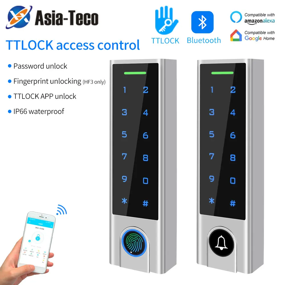 Zine-Alloy 방수 스마트 TTLock 앱, 블루투스 지문 또는 벨 접근 제어 키패드 오프너 리더, 도어락 시스템, IP66 title=Zine-Alloy 방수 스마트 TTLock 앱, 블루투스 지문 또는 벨 접근 제어 키패드 오프너 리더, 도어락 시스템, IP66 