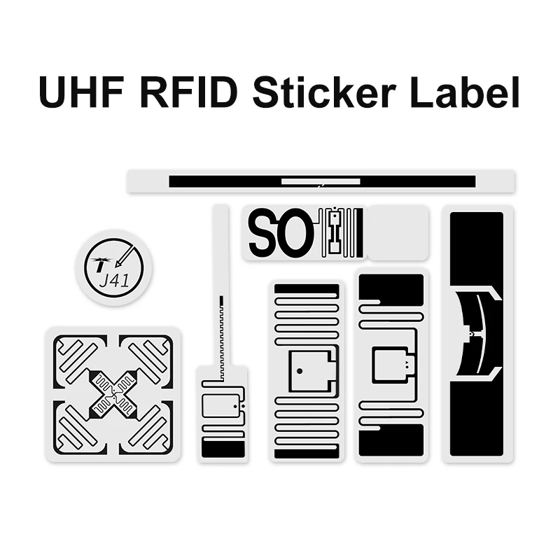 ISO18000-6C UHF RFID 패시브 H47 라벨 사각형 접착 스티커 태그, M4 칩 크기 50x50mm, 50 개