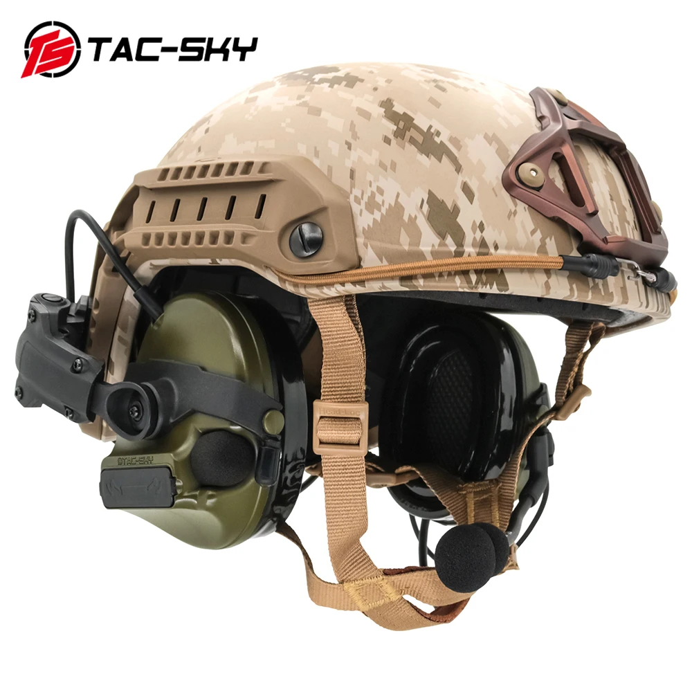 COMTAC TAC-SKY Comtac iii 헬멧 빠른 트랙 브래킷 버전 실리콘 귀마개 소음 감소 픽업 전술 헤드셋