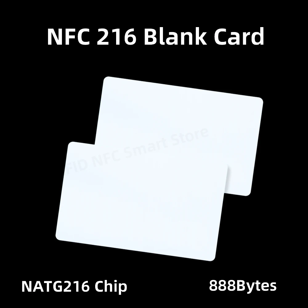 NFC 카드 NTG 216 블랭크 카드, PVC 13.56MHz 방수 RFID HF 888 바이트, NFC 비즈니스 NFC 216 위조 방지 링크, 10 개, 50 개