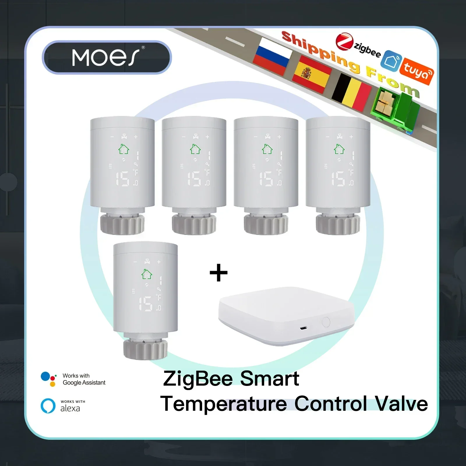 Tuya ZigBee3.0 스마트 라디에이터 액추에이터, 프로그래밍 가능한 온도 조절 라디에이터 밸브 온도 컨트롤러, 알렉사 음성 제어 title=Tuya ZigBee3.0 스마트 라디에이터 액추에이터, 프로그래밍 가능한 온도 조절 라디에이터 밸브 온도 컨트롤러, 알렉사 음성 제어 