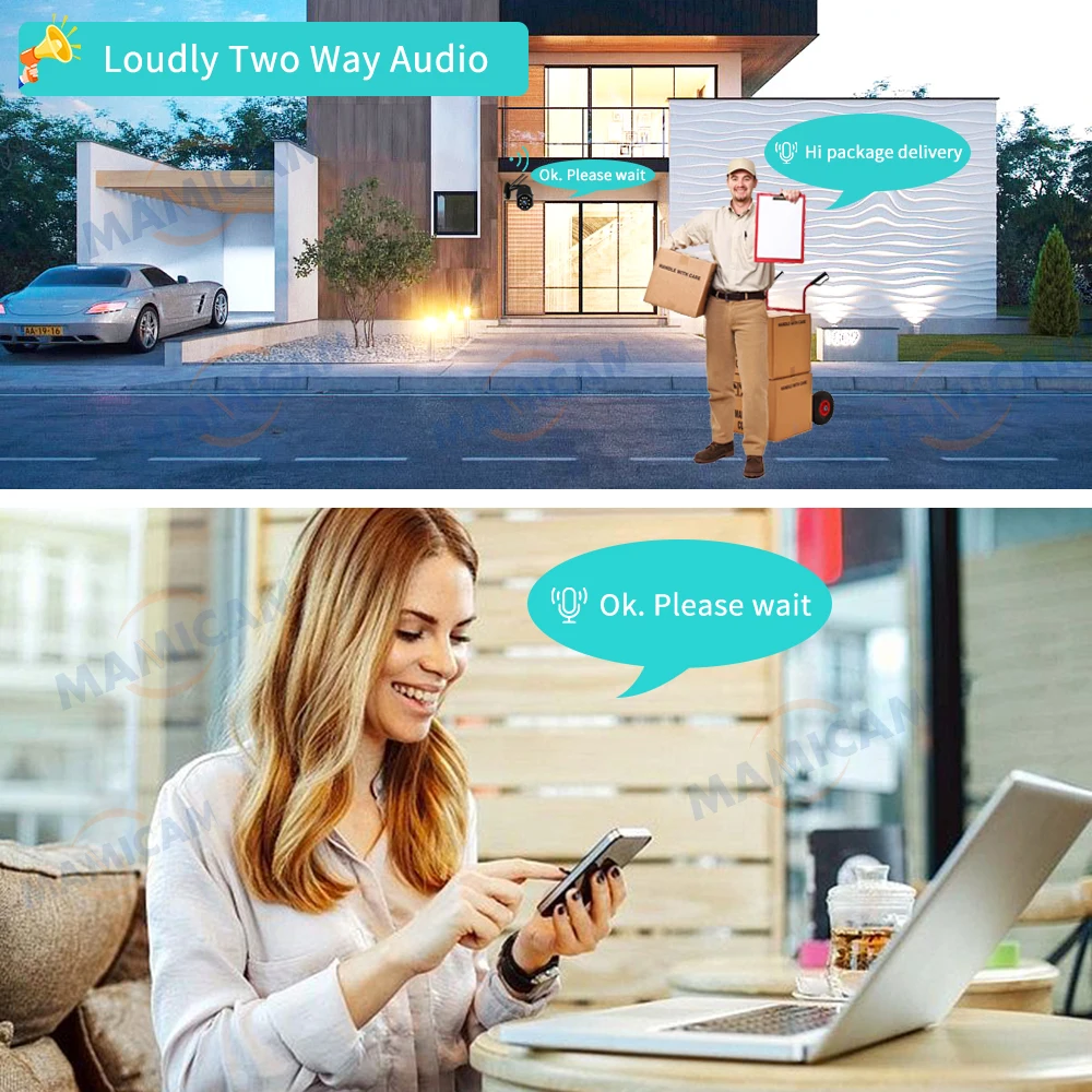 야외 무선 보안 CCTV 감시 캠, 5MP PTZ 스피드 돔 와이파이 IP 카메라, 1080P HD, 5X 줌, 8 개 LED IR 30m, Onvif Camhi