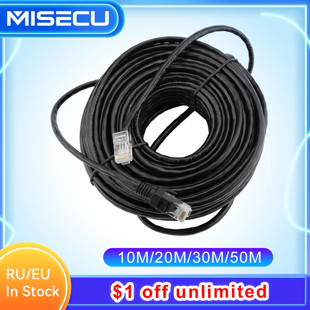 MISECU10M 20M 30M 50M cat RJ45 패치 야외 방수 Lan 케이블 코드 네트워크 케이블 CCTV POE IP 카메라 시스템, 블랙 색상 title=MISECU10M 20M 30M 50M cat RJ45 패치 야외 방수 Lan 케이블 코드 네트워크 케이블 CCTV POE IP 카메라 시스템, 블랙 색상 