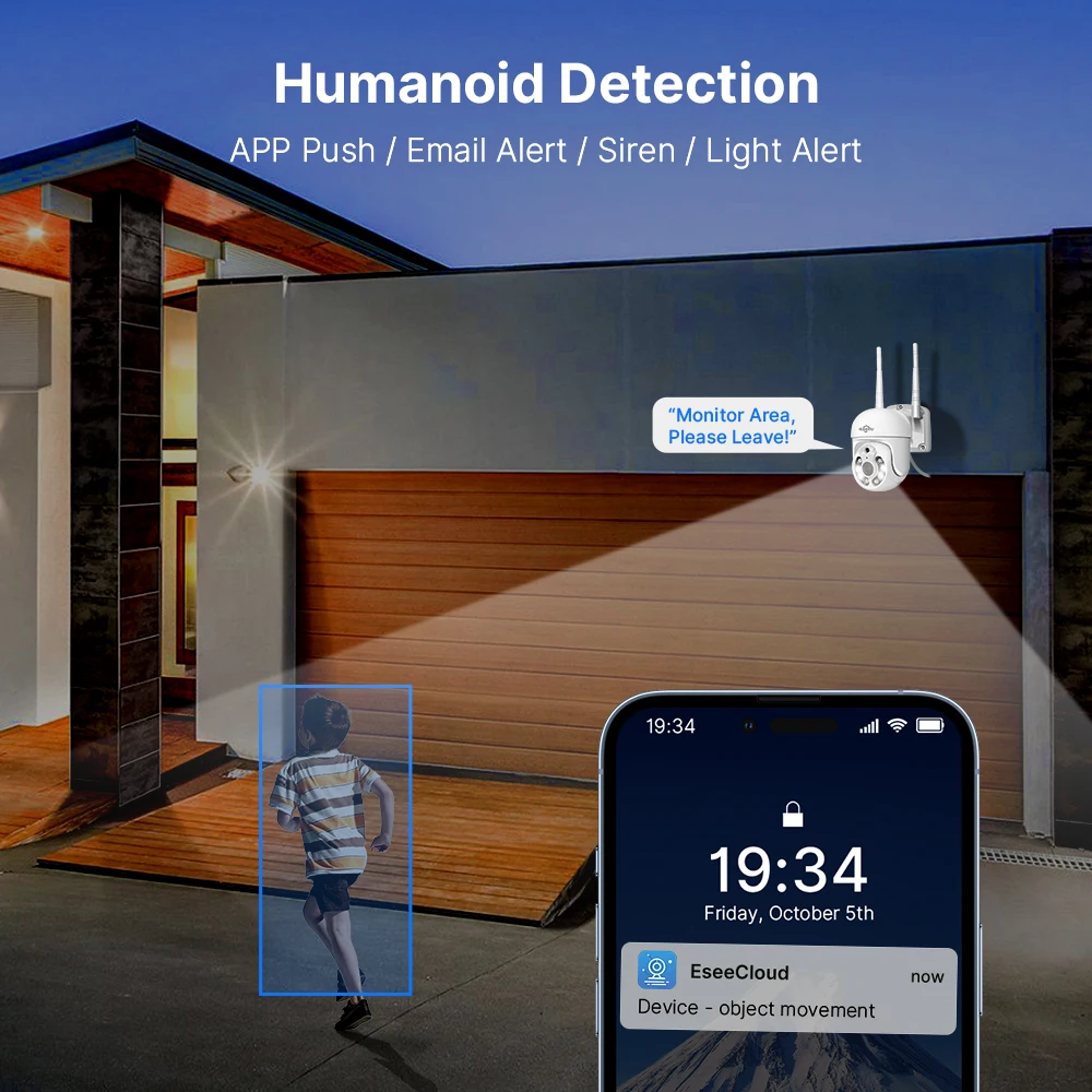 Hiseeu 와이파이 CCTV PTZ 카메라 보안 시스템 키트, 10CH NVR 레코더, AI 모션 추적 IP 카메라 세트, 비디오 감시 시스템, 5MP
