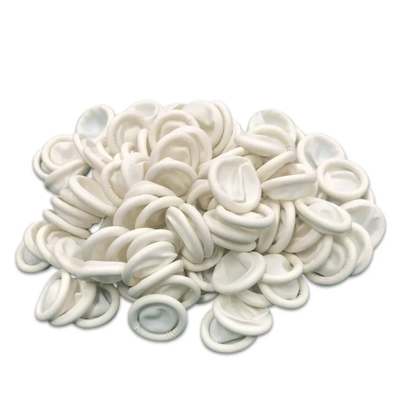 일회용 손가락 끝 보호대 장갑, 천연 고무, 미끄럼 방지 정전기 방지 라텍스 손가락 침대, 손가락 끝 내구성 도구, 100 개