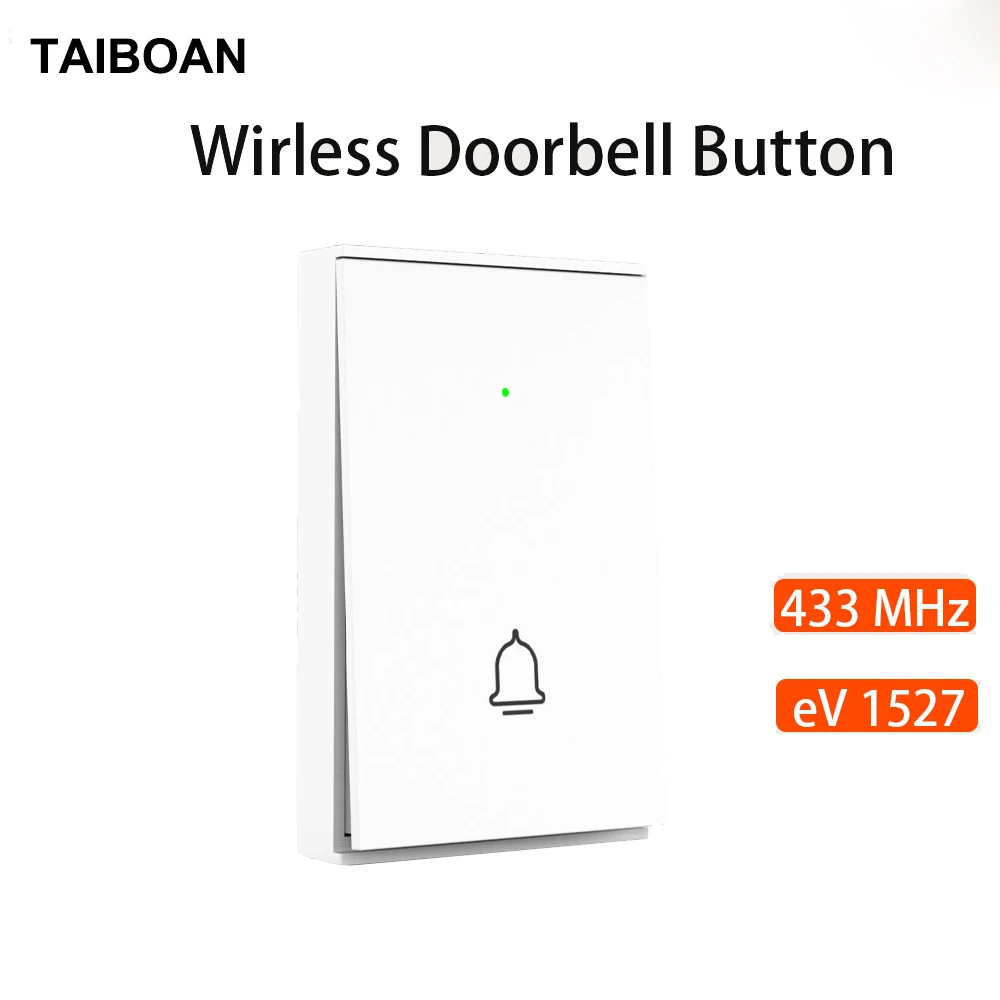 TAIBOAN 무선 도어 벨 버튼, 433MHz 환영 스마트 초인종, 배터리 및 SOS 버튼 포함, 433mhz 홈 보안 경보 시스템