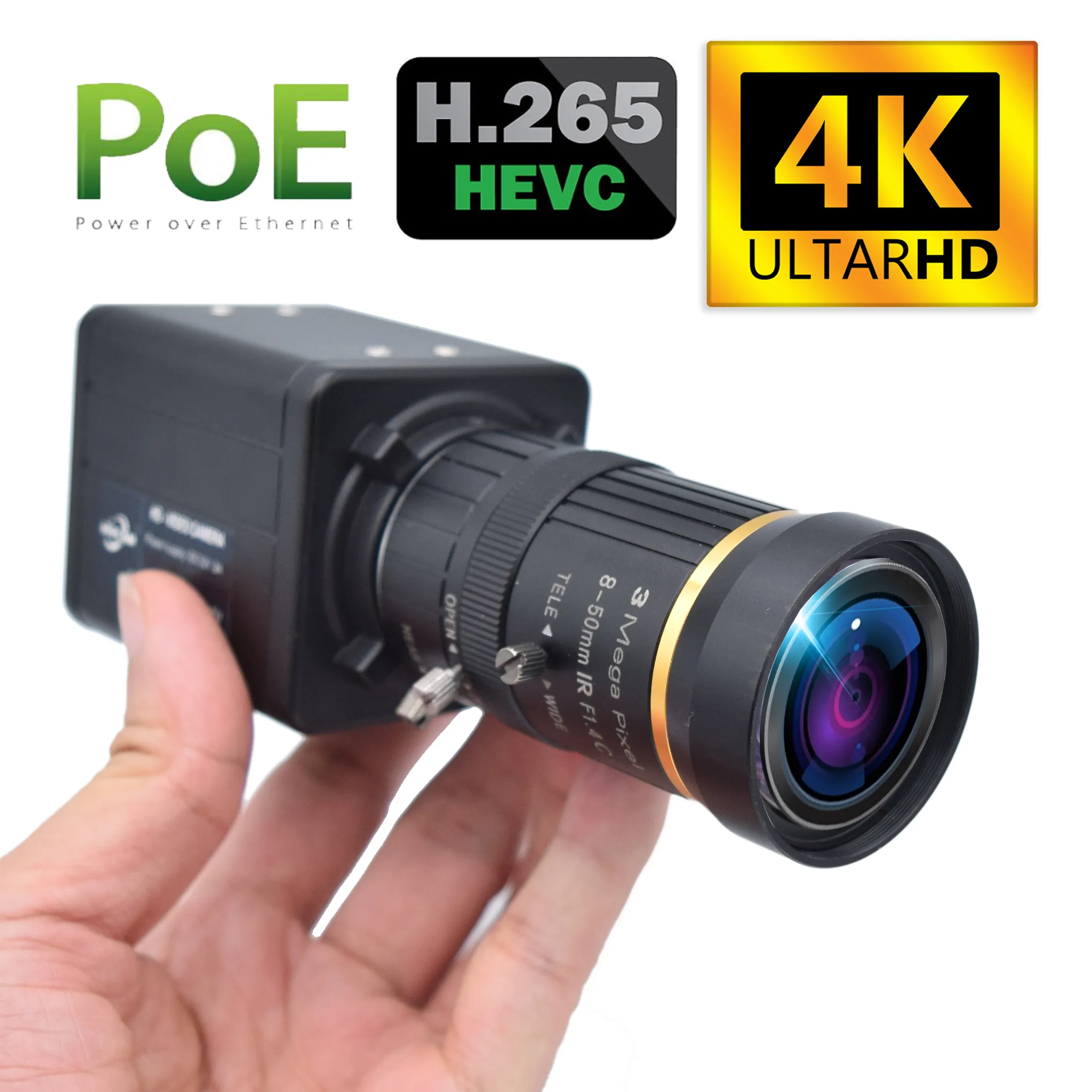 미니 박스 4K IP 카메라 POE 센서 보안 CCTV 캠, H.265 산업 오디오 비디오 감시, Hikvision 호환 title=미니 박스 4K IP 카메라 POE 센서 보안 CCTV 캠, H.265 산업 오디오 비디오 감시, Hikvision 호환 