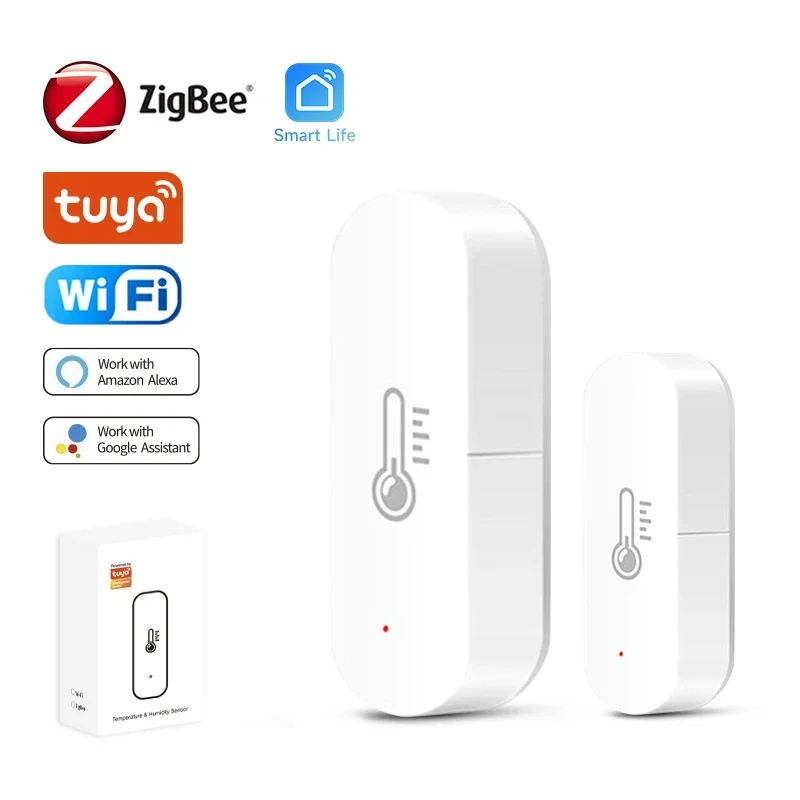 Tuya ZigBee 와이파이 온도 습도 센서, 배터리 구동 스마트 홈 보안 작업, 알렉사 구글 홈 홈킷 무료 앱 title=Tuya ZigBee 와이파이 온도 습도 센서, 배터리 구동 스마트 홈 보안 작업, 알렉사 구글 홈 홈킷 무료 앱 