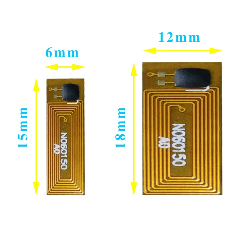 안티 메탈 미니 RFID 스티커, NFC 태그 마이크로 칩, FPC 태그, NFC213, 13.56 MHz, 10 개