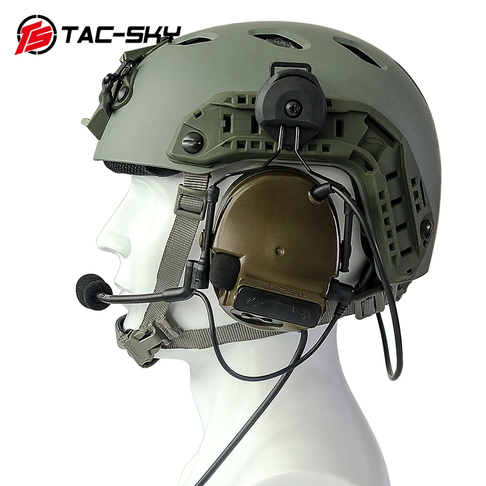 COMTAC TAC-SKY Comtac iii 헬멧 빠른 트랙 브래킷 버전 실리콘 귀마개 소음 감소 픽업 전술 헤드셋