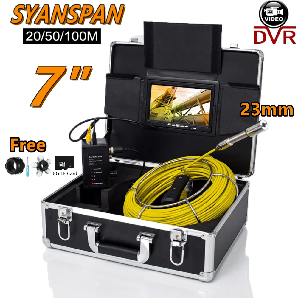 SYANSPAN 파이프 검사 카메라, 산업용 내시경, 7 인치 모니터, HD 1080P, 8GB, 20, 30, 50, 100M, 23mm, IP68 title=SYANSPAN 파이프 검사 카메라, 산업용 내시경, 7 인치 모니터, HD 1080P, 8GB, 20, 30, 50, 100M, 23mm, IP68 