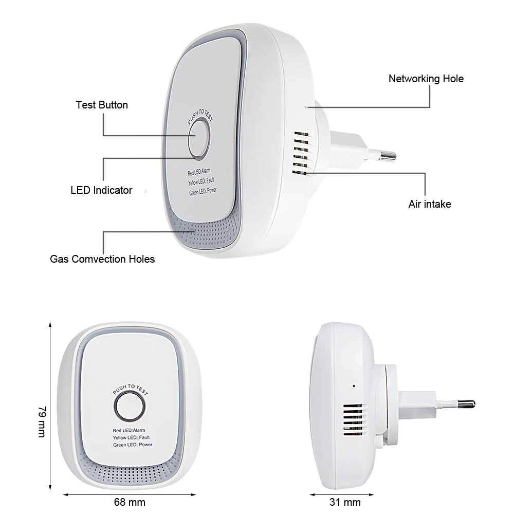 Zigbee 3.0 Natural ,CH4 ,LPG 가연성 가스 누출 센서, SmartThing,Deconz, Homeassistant와 함께 작동