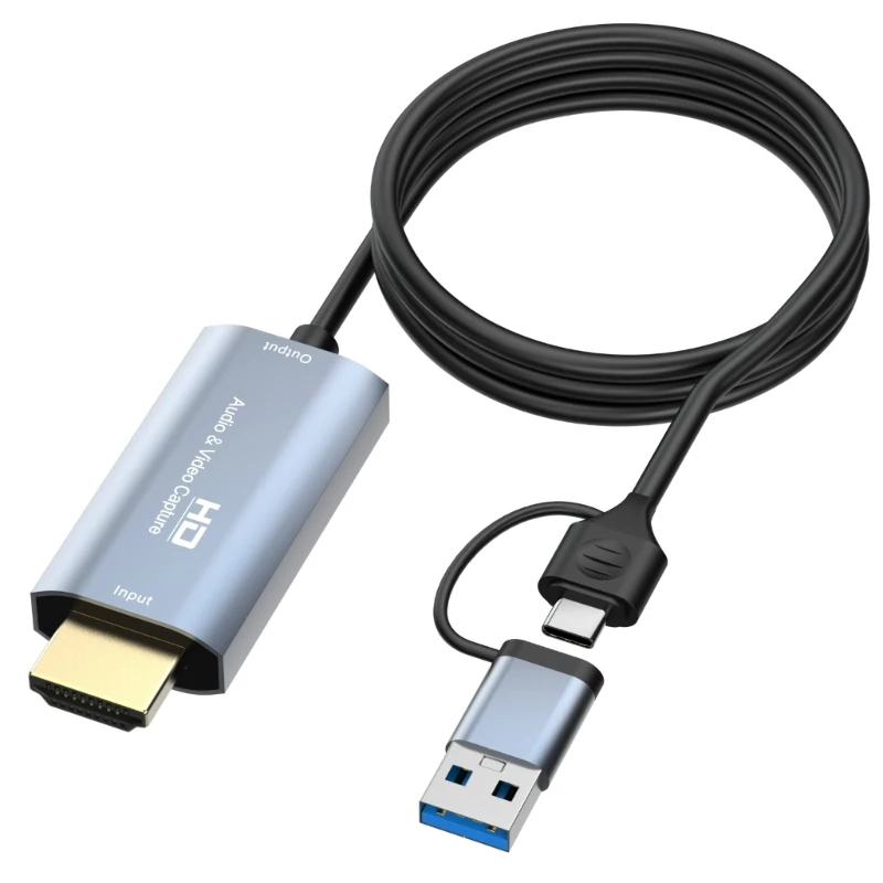 Nku 4K 비디오 캡처 카드, HD 소스-USB/C 타입 비디오 그래버 녹음기 케이블, PC 컴퓨터 카메라 라이브 스트리밍 게임용