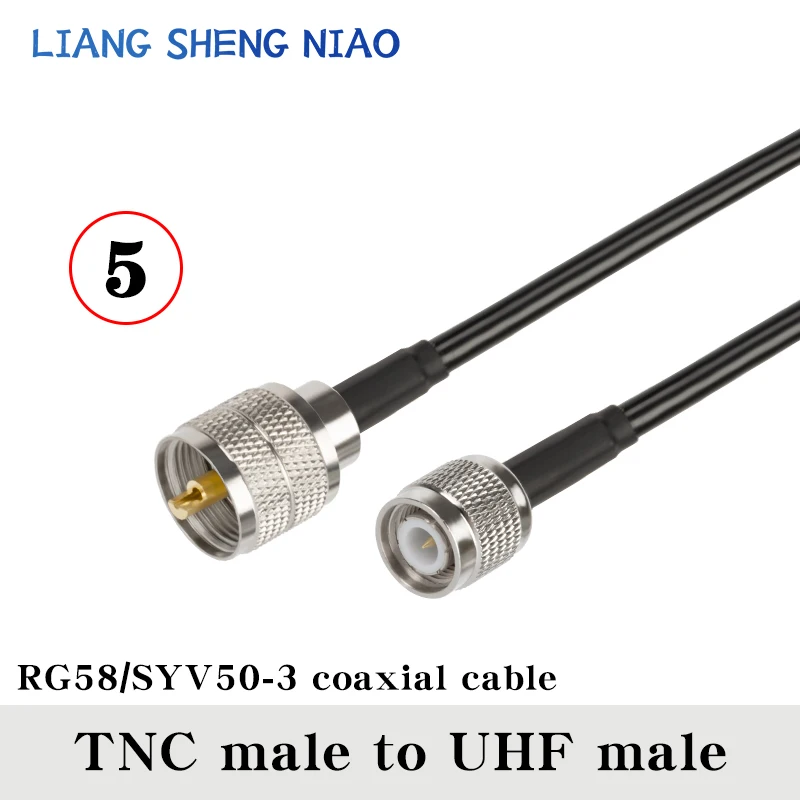 TNC 수-UHF 수 암 커넥터 동축 케이블, 피그테일 동축 케이블, UHF-TNC-UHF 수 케이블 라인, RG58, 0.3m-30m