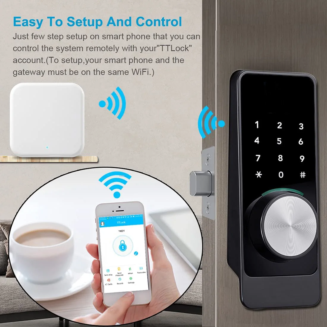 TTLock APP 장치 잠금 게이트웨이 G2 Bluetooth WiFi 어댑터 스마트 잠금 Wifi 게이트웨이 용 모바일 원격 제어