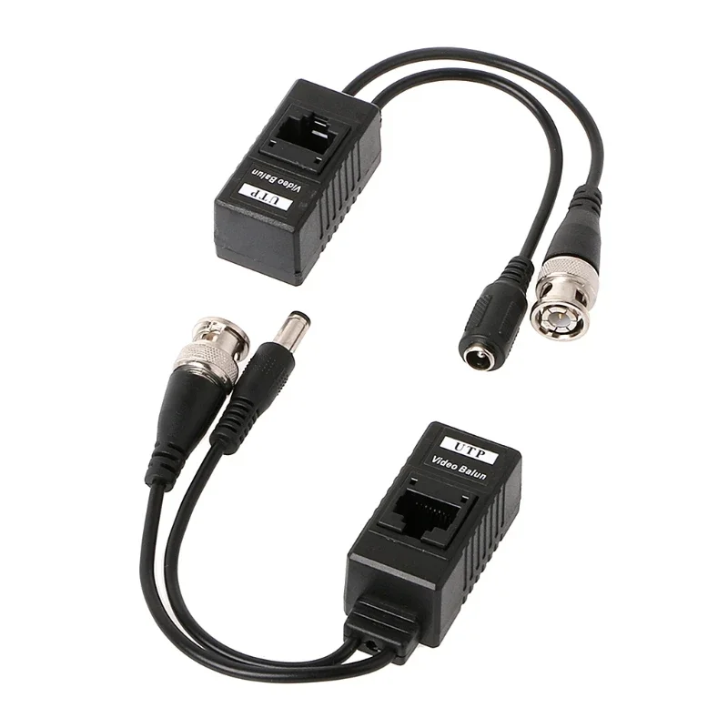 BNC To RJ45 Passive Video Power + Audio Balun Transceiver For CCTV Camera