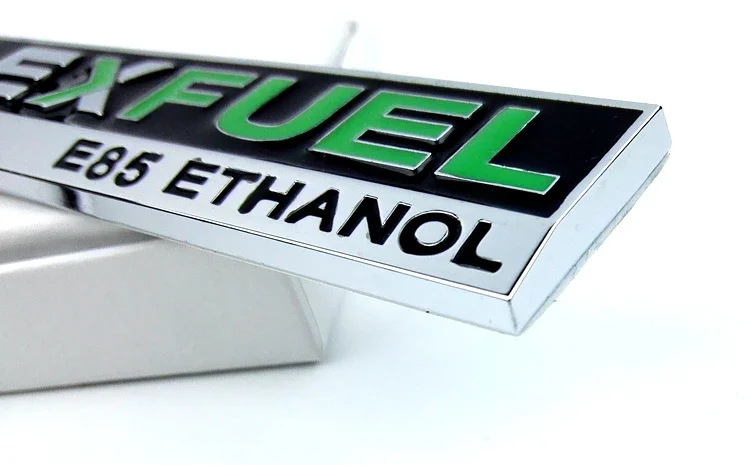 FLEX FUEL E85 에탄올 자동차 스티커, 청정 에너지 차량 금속 차체 트럭 FLEXFUEL 데칼 3D 배지 엠블럼 액세서리