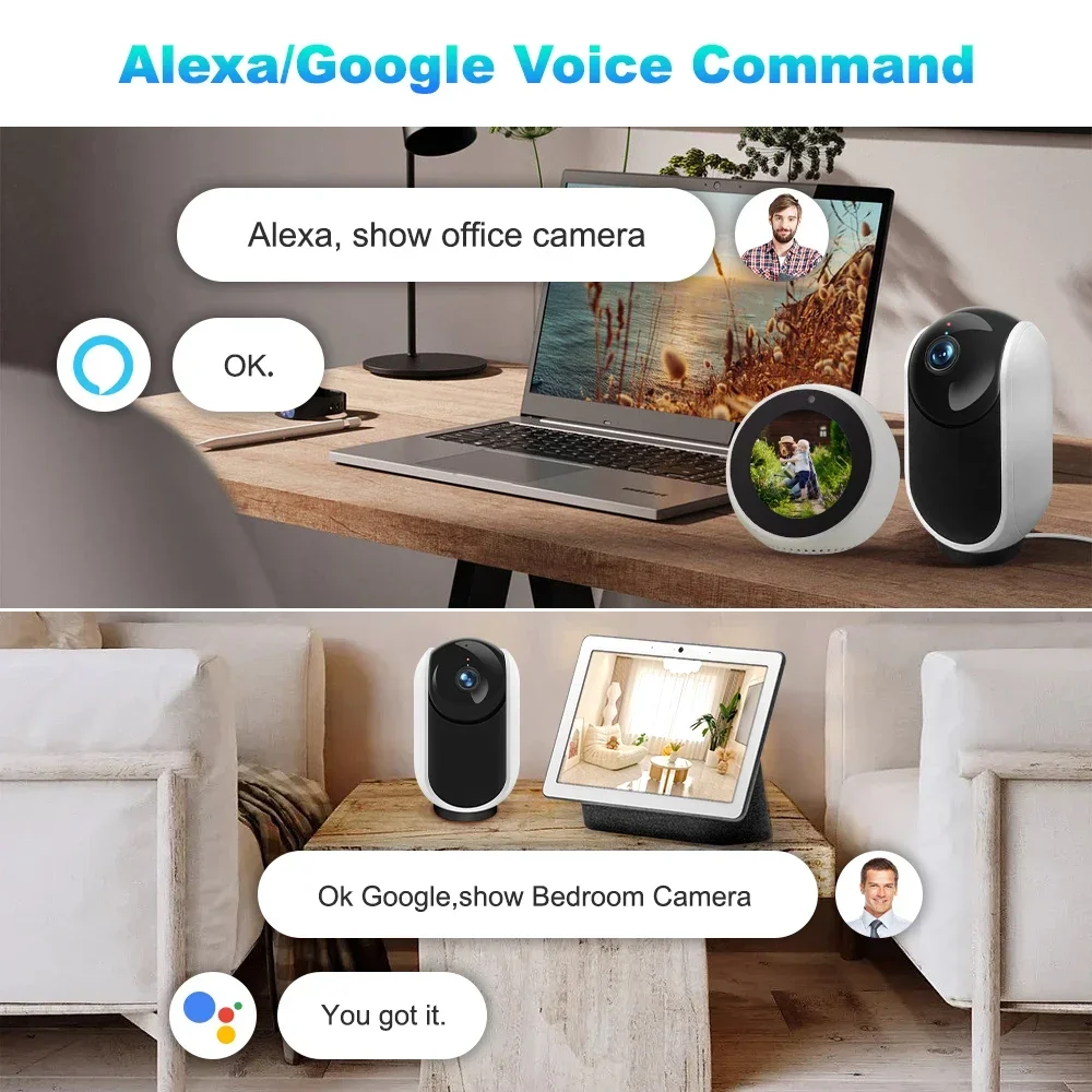 PTZ CloudEdge 앱 와이파이 실내 무선 개인 모드 자동 추적 보안 홈 CCTV 감시 IP 알렉사 구글 카메라, 3MP