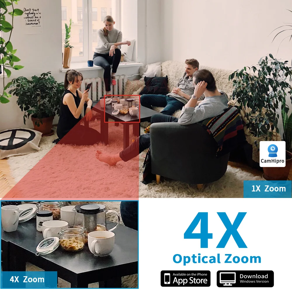 보안 보호를 위한 와이파이 감시 IP 카메라, HD 1080P, 4X 디지털 줌, 실내 PTZ 무선 보안 카메라, 모션 추적