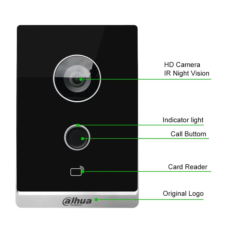 Dahua 다국어 VTO2211G-WP VTO2211G-P PoE IP 빌라 초인종, 비디오 인터폰, P2P 클라우드 도어 스테이션, 내장 마이크