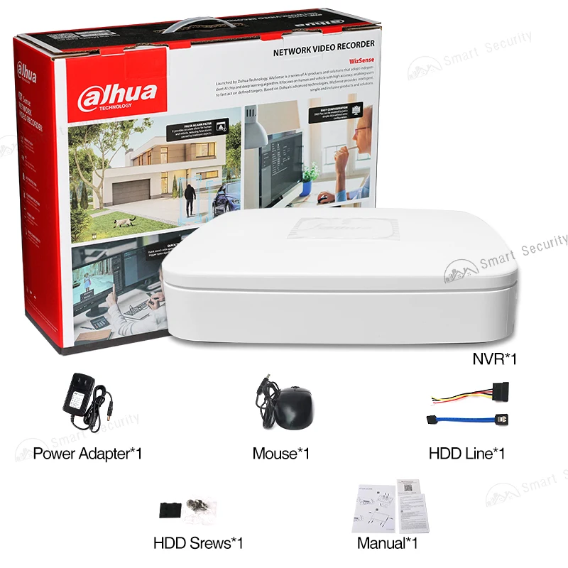 Dahua Mini Wizsense 스마트 AI 보안 시스템 NVR4104-EI, Imou 지원 NVR IP 카메라, NVR4104, 08/16-4KS2, 4 채널, 8/16 채널