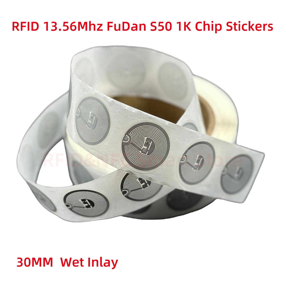 Android NFC 휴대폰용 RFID 스마트 태그, S50, 14443A Mi F08 클래식 1K EV1 S50 습식 인레이 스티커 F08, 1024 바이트 라벨, 10 개