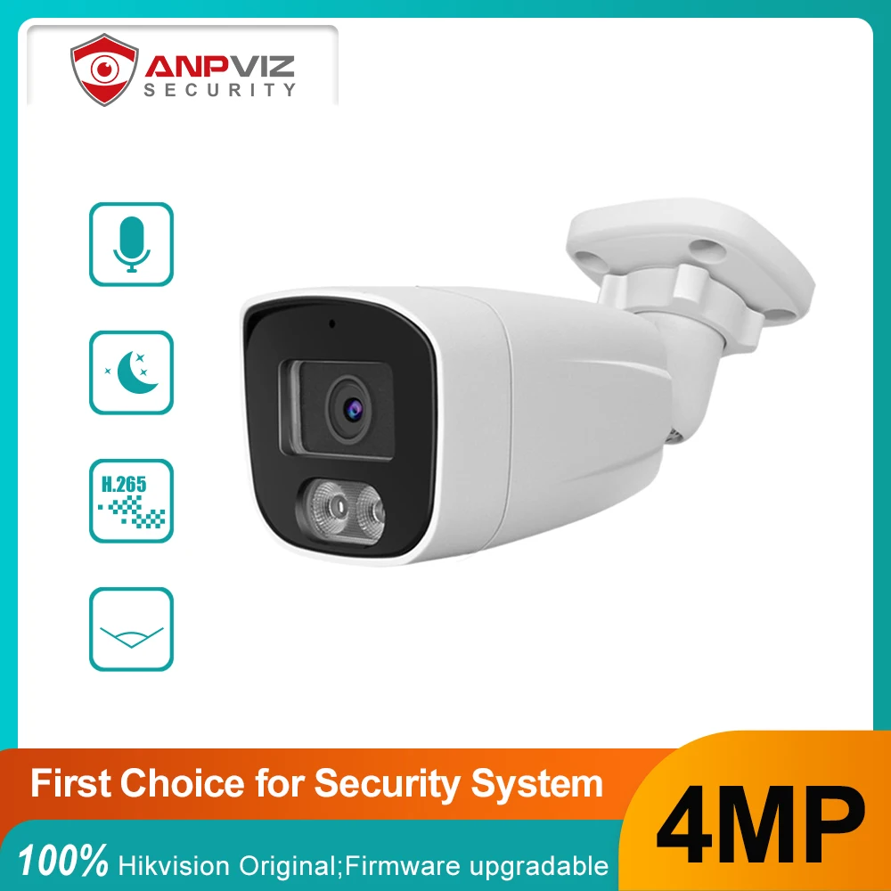 Anpviz PoE IP 네트워크 미니 불릿 카메라, 야외 보안 보호 카메라, 내장 마이크 오디오 IR 30m IP66, 4MP title=Anpviz PoE IP 네트워크 미니 불릿 카메라, 야외 보안 보호 카메라, 내장 마이크 오디오 IR 30m IP66, 4MP 