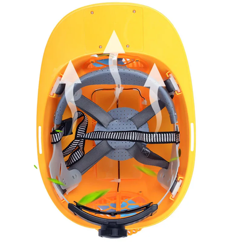 태양광 발전 양면 팬 안전 헬멧, 야외 보호 건설 하드 햇, ABS 소재 작업장 모자, 3 태양 전지판 사용