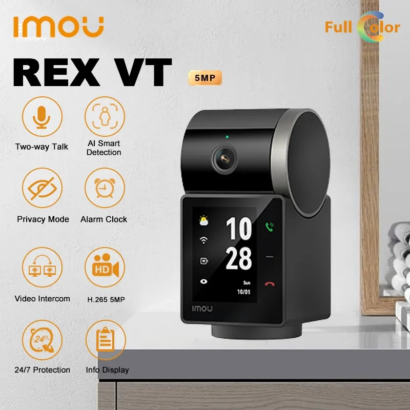 IMOU PT 카메라 Rex VT 5MP, 3K 양방향 비디오 대화, 와이파이 보안, 스마트 홈, 인간 반려동물 감지, 실내 360 ° 카메라 title=IMOU PT 카메라 Rex VT 5MP, 3K 양방향 비디오 대화, 와이파이 보안, 스마트 홈, 인간 반려동물 감지, 실내 360 ° 카메라 