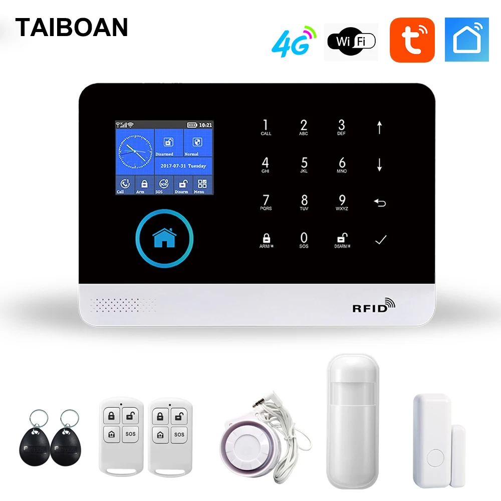 TAIBOAN PG103 4G 와이파이 알람 호스트 시스템, 투야 스마트 라이프 앱 원격 제어, 무선 433MHZ 액세서리, 맞춤형 지원 title=TAIBOAN PG103 4G 와이파이 알람 호스트 시스템, 투야 스마트 라이프 앱 원격 제어, 무선 433MHZ 액세서리, 맞춤형 지원 