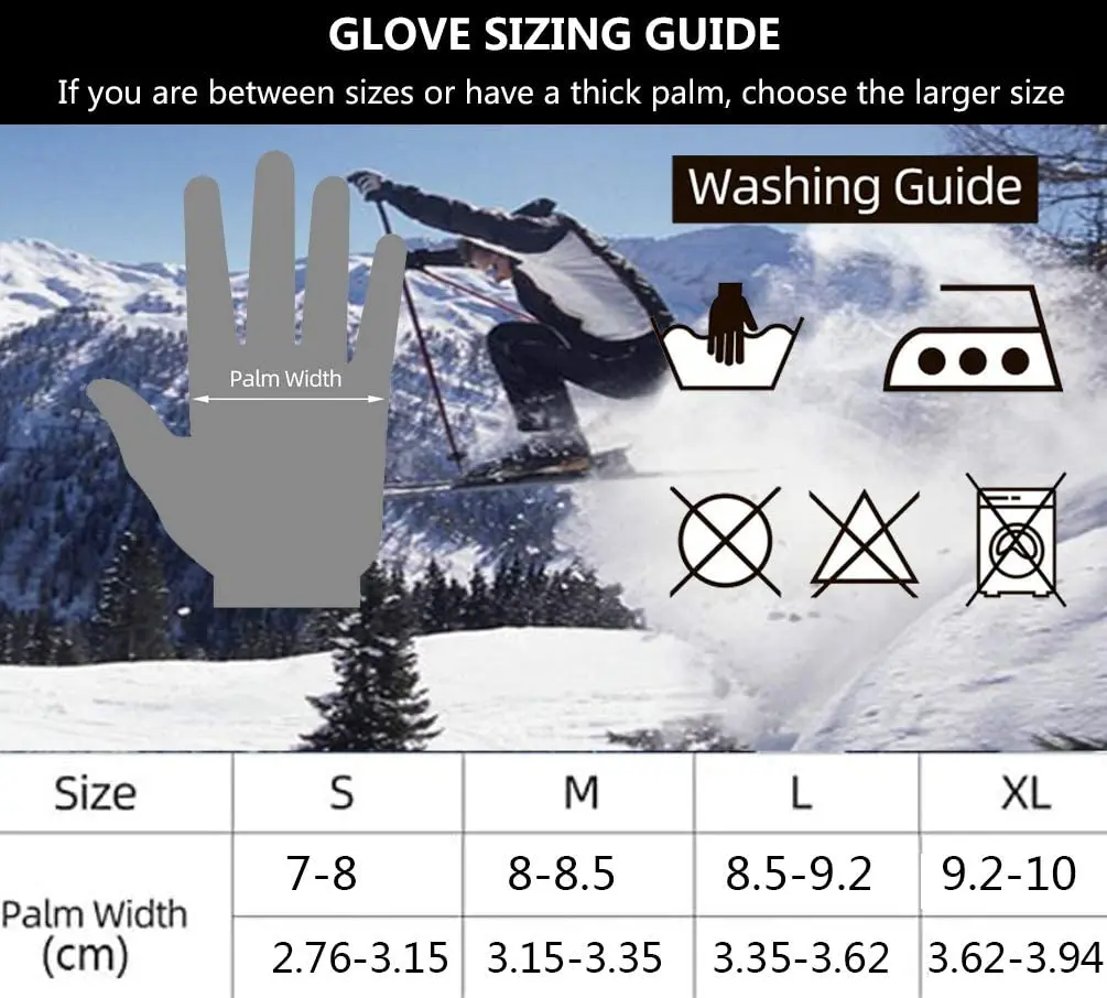 남녀공용 겨울 장갑, Thinsulate 보온 장갑, 추운 날씨, 따뜻한 러닝 장갑, 터치스크린 자전거 장갑,-20 ℉