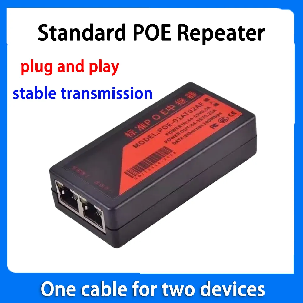 POE 인젝터 표준 익스텐더, 100Mbps 카메라 어댑터 스플리터, 입력 전압 DC44V-55V, 0.5A 카메라 POE 리피터, 2 포트 title=POE 인젝터 표준 익스텐더, 100Mbps 카메라 어댑터 스플리터, 입력 전압 DC44V-55V, 0.5A 카메라 POE 리피터, 2 포트 