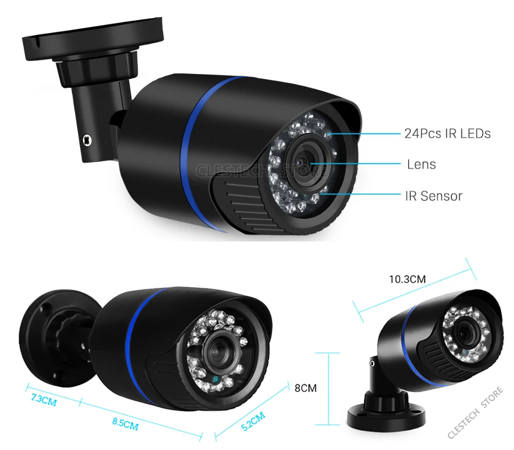 XMEYE ICSEE APP 감시 CCTV 카메라, 야외 거리 방수, 5MP H.265 IP POE 카메라, H.265 ONVIF P2P 모션 감지, 48V